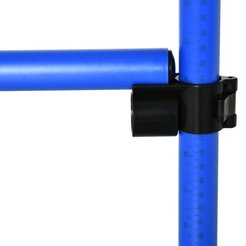 AgiliJump blue plastic pipe with black clamp connector