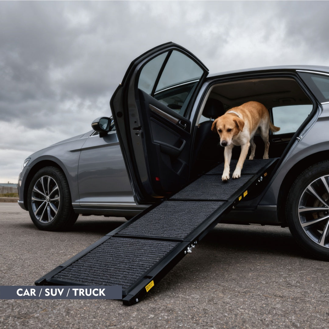 DriveClimb™ 250 lbs Folding Aluminum Dog Car Ramp – 71