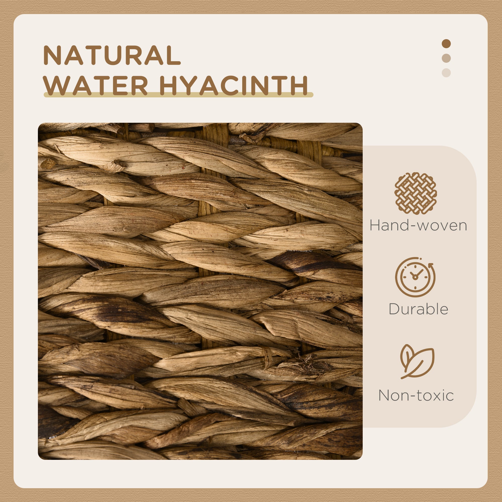 Hand-woven water hyacinth basket in StackNest Elevated Cat Bed Tower