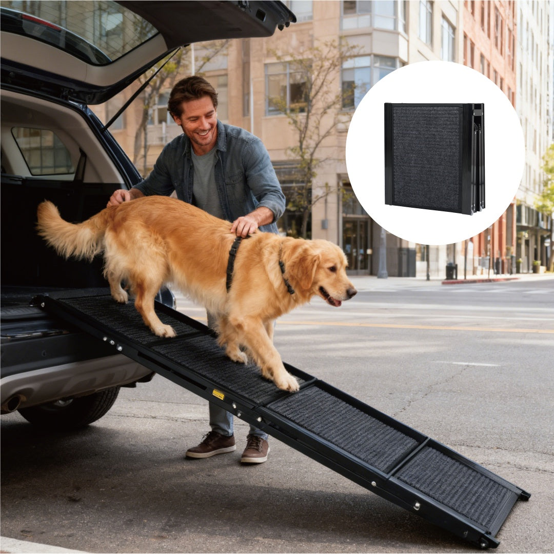 FlexStride 65’’ black textured foldable heavy-duty dog ramp for cars