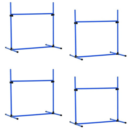 Blue AgiliJump 4-piece adjustable dog agility hurdles