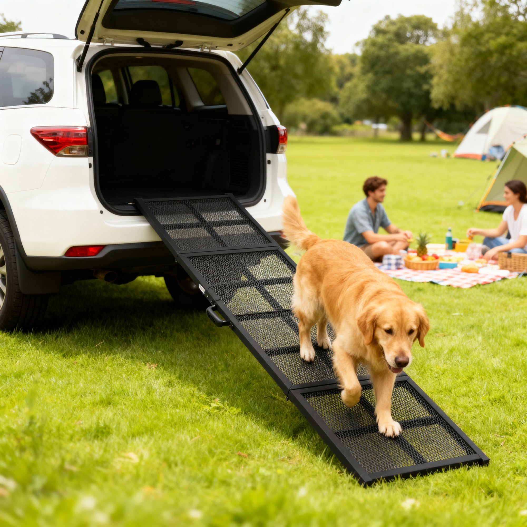 SteelStride™ 132 lbs Folding Dog Car Ramp – 75
