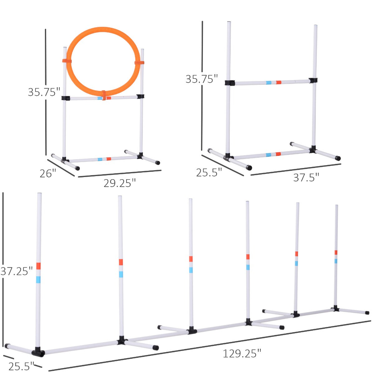 Orange plastic AgiliLoop hoop with white metal frame