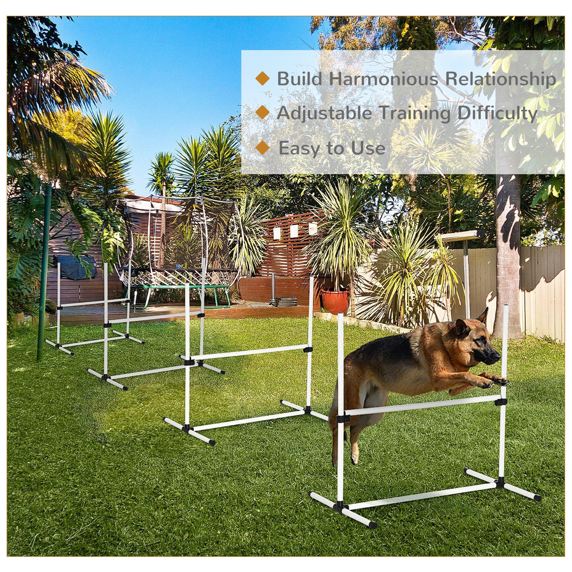 AgiliJump™ 4-Piece Adjustable Dog Agility Training Set