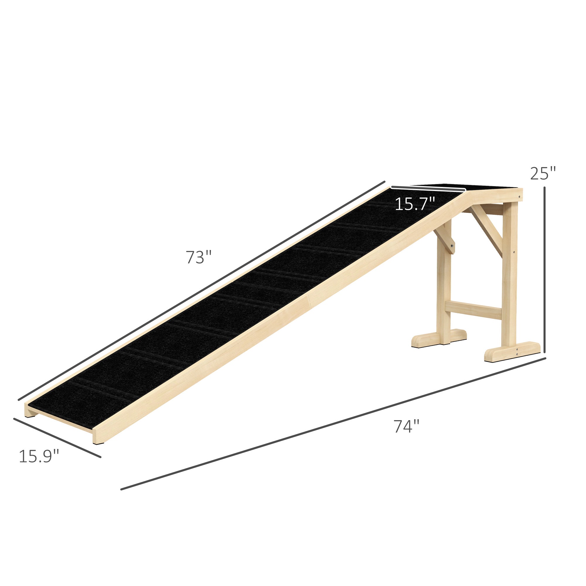 StepGlide™ 77 lbs Wooden Pet Ramp with Top Platform