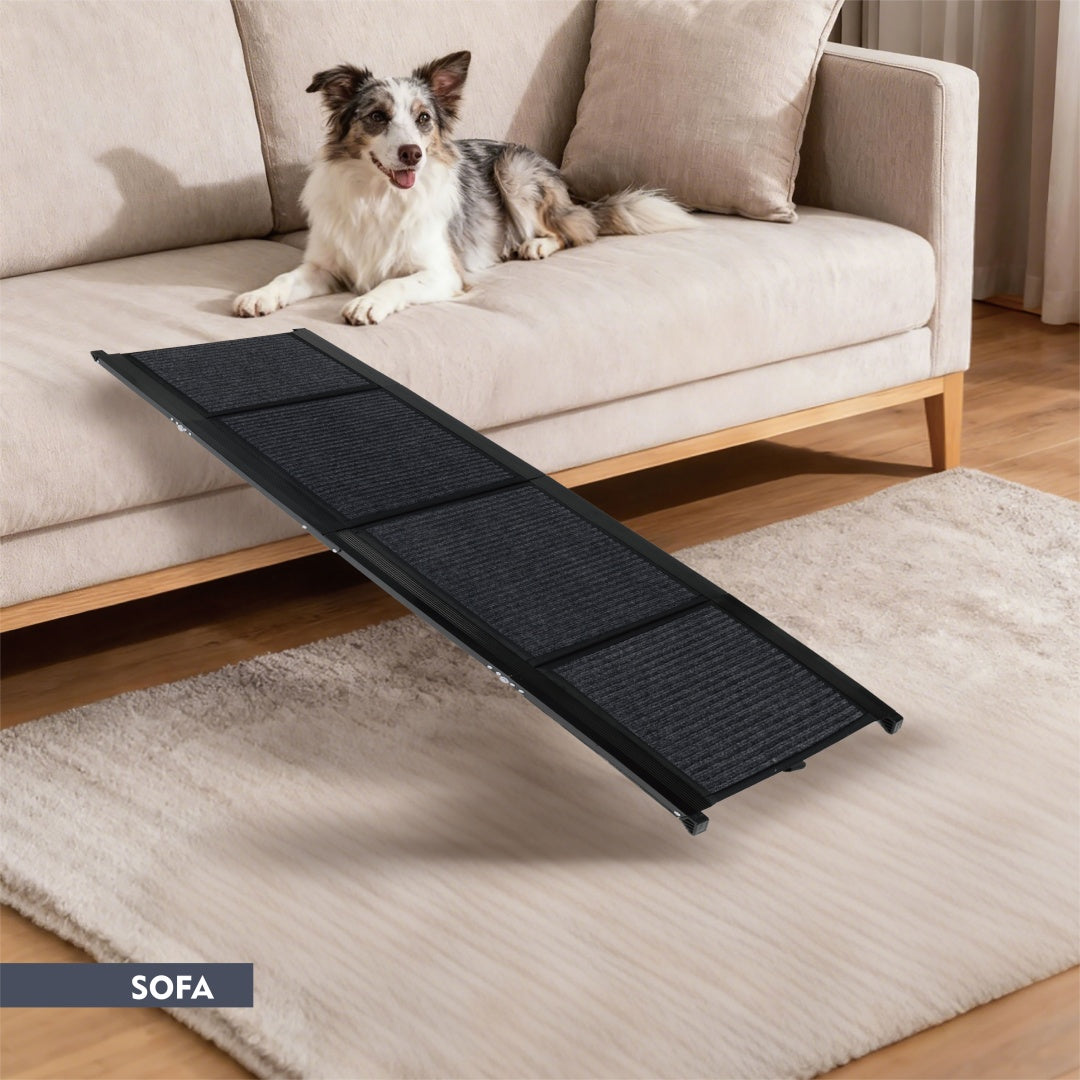 FlexStride 65’’ black textured folding dog ramp with metal frame