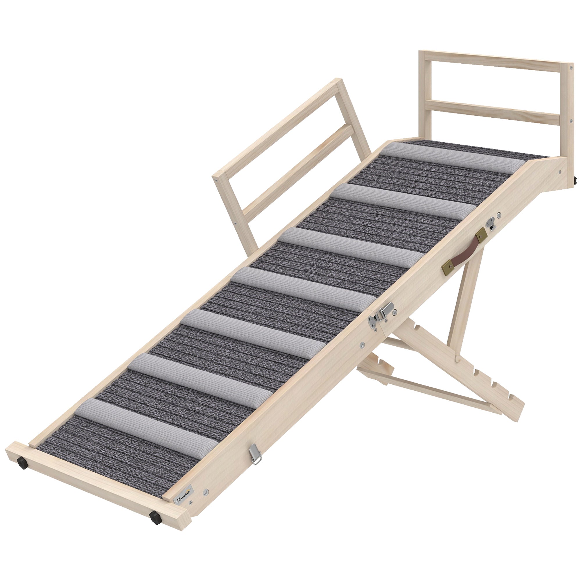 FlexiClimb™ 88 lbs Folding Wooden Pet Ramp with 4 Adjustable Heights