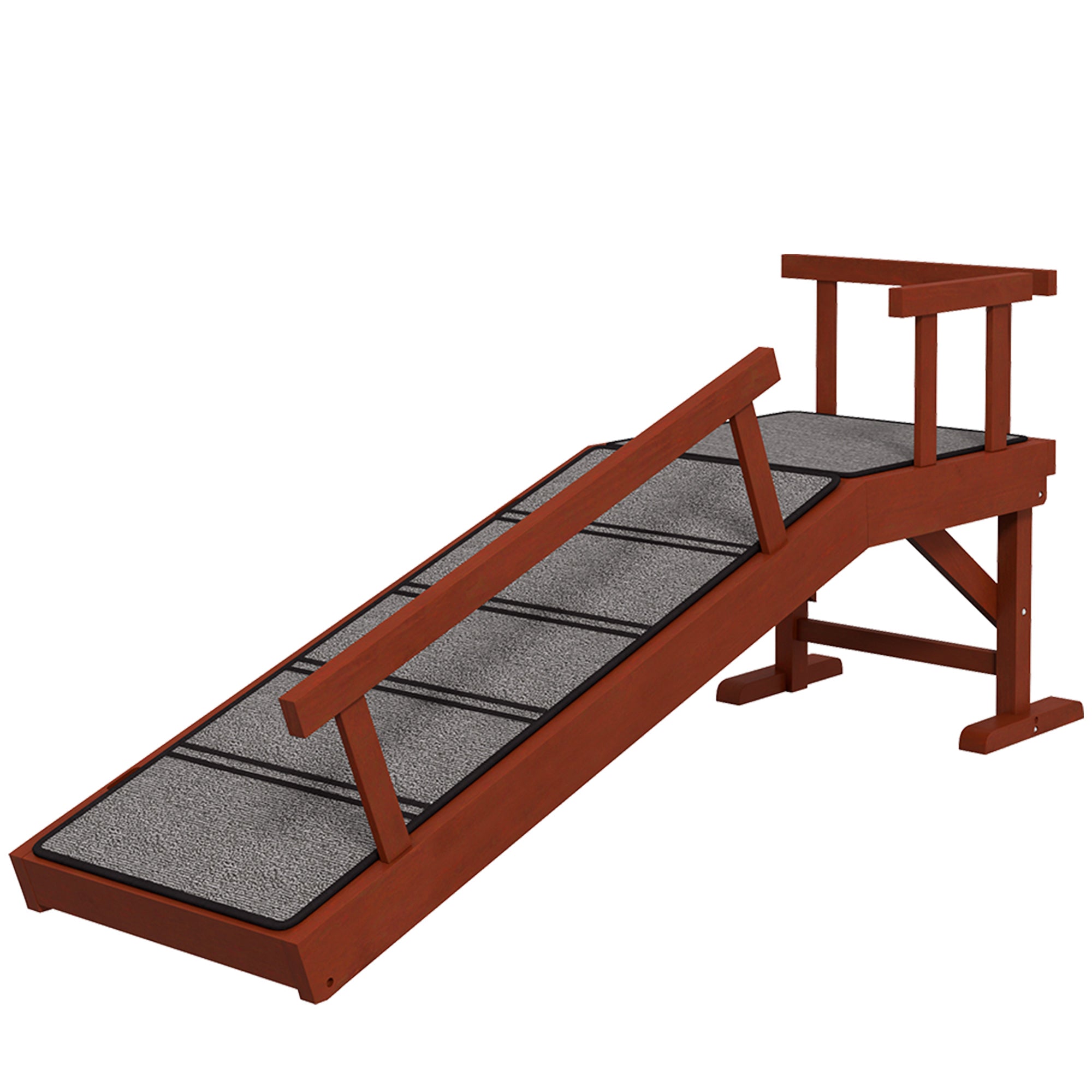 SafeClimb™ Compact 66 lbs Wooden Pet Ramp with Removable Guardrails – 49