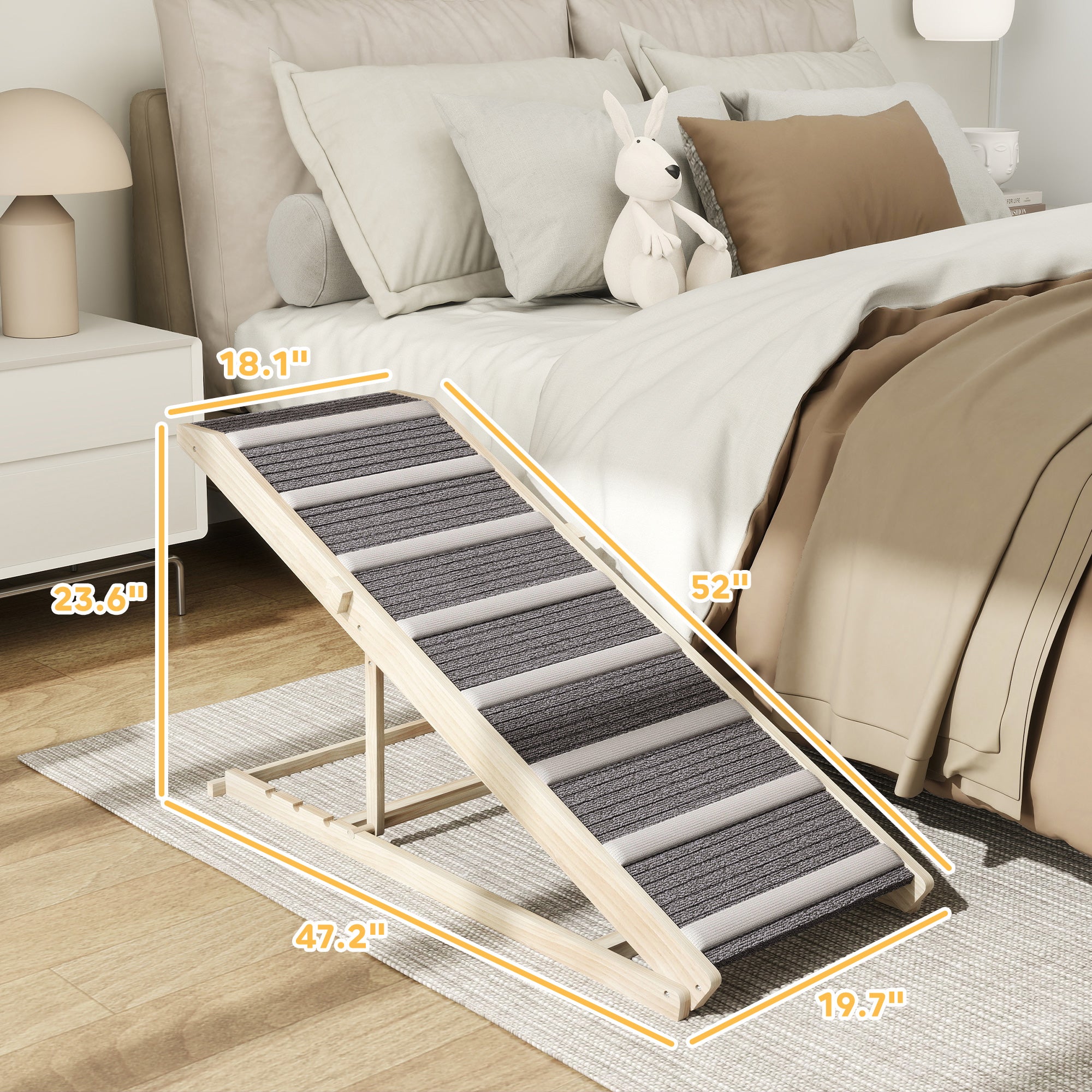 LiftBridge™ 110 lbs Adjustable Folding Dog Ramp – 4 Height Settings