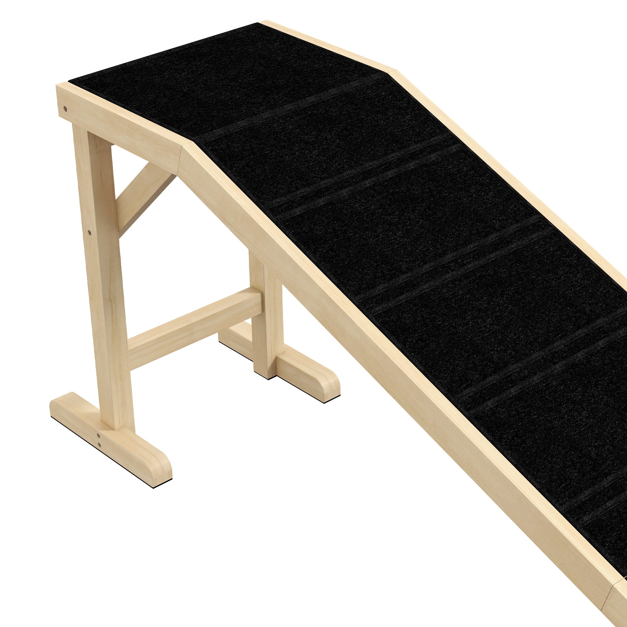 StepGlide™ 77 lbs Wooden Pet Ramp with Top Platform
