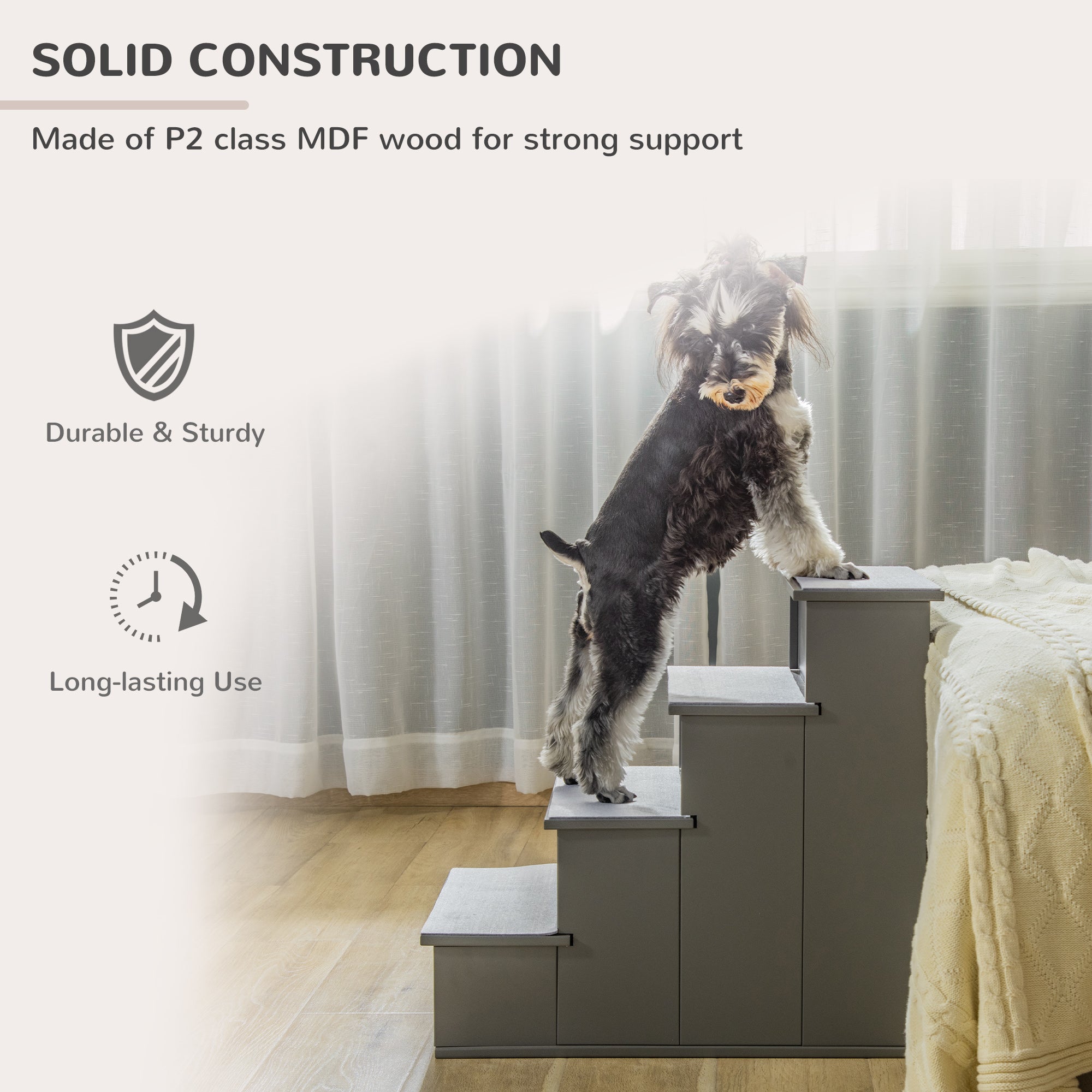SoftStep™ 66 lbs 4-Step Pet Stairs with Removable Cushioned Cover