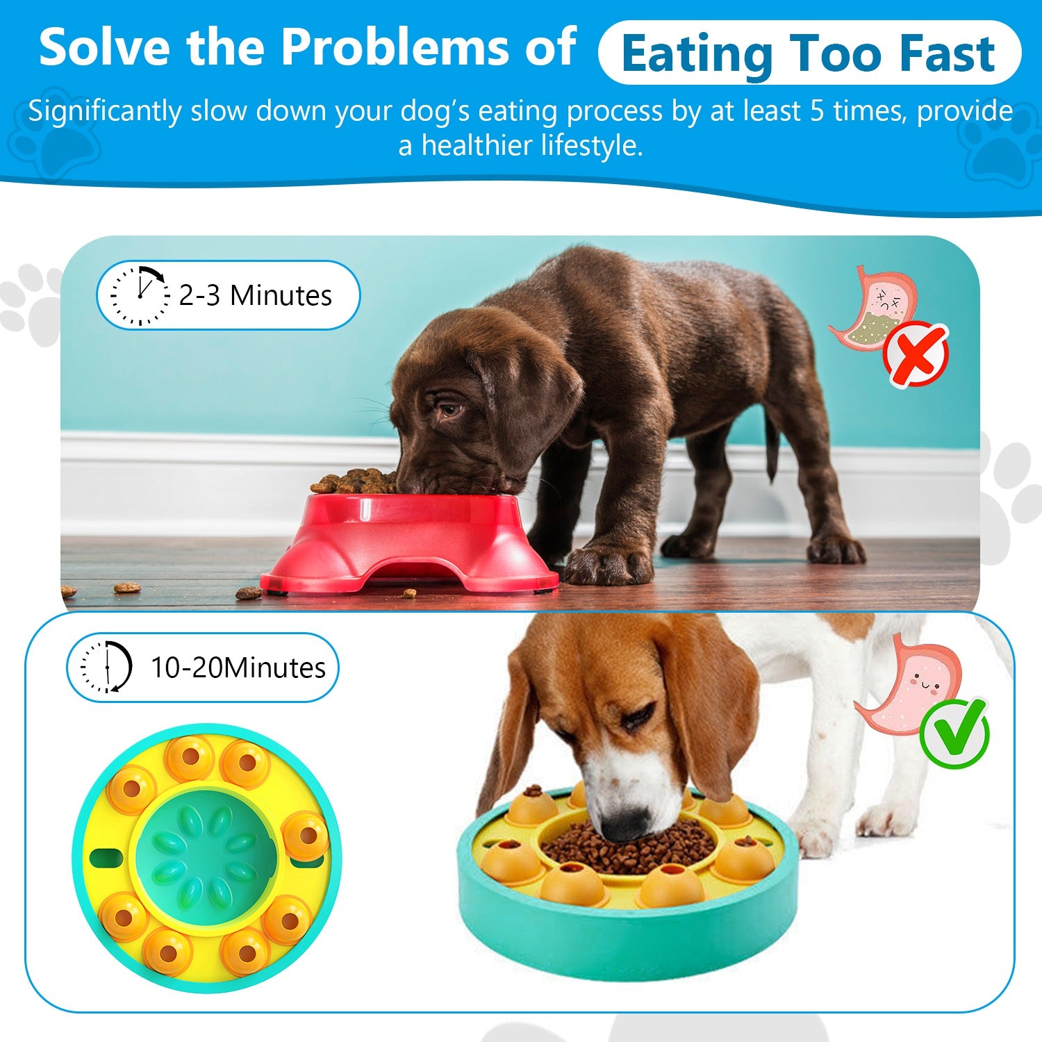 MindSpin Puzzle Food Feeder for dogs and cats, red plastic with raised edges