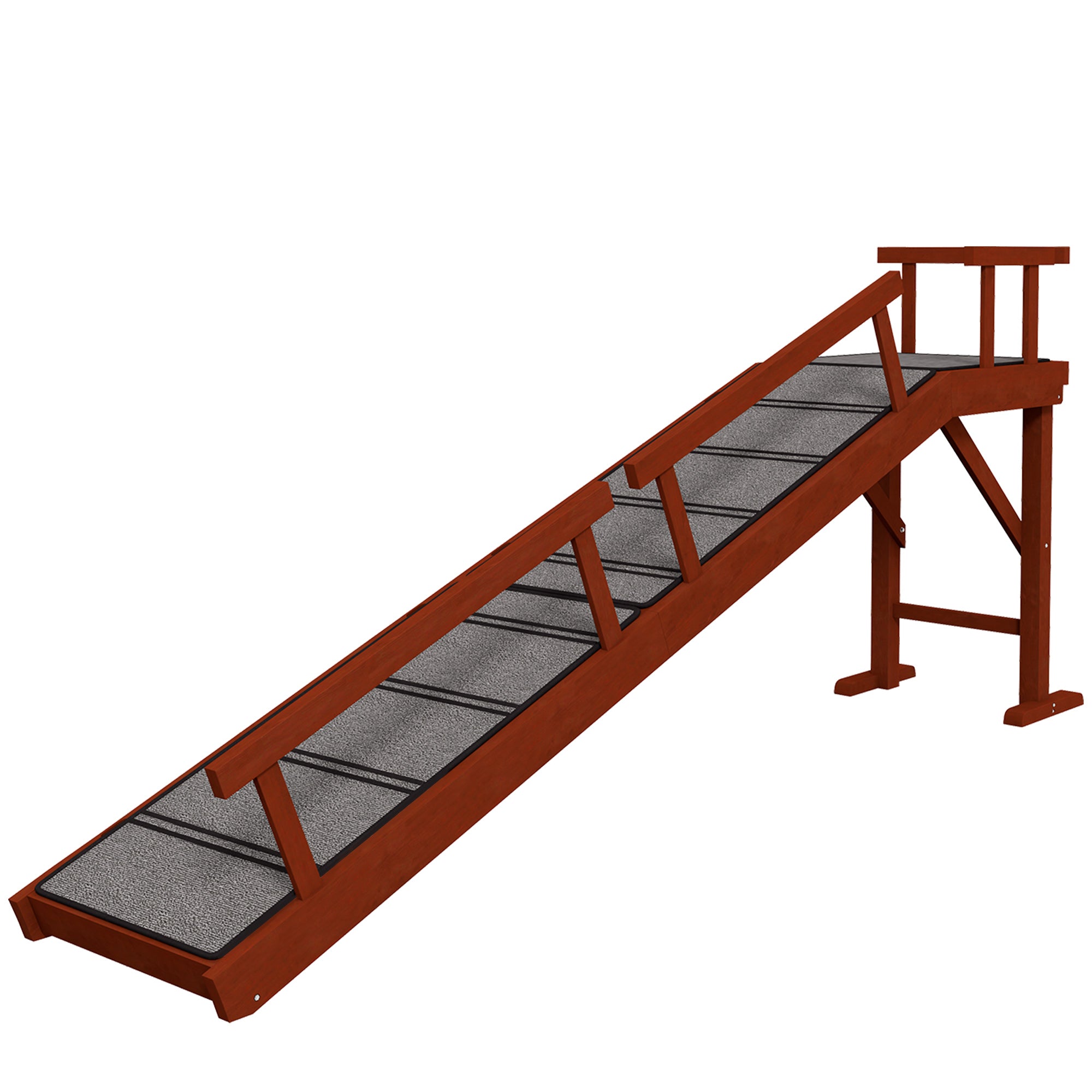 SafeClimb™ 88 lbs Wooden Pet Ramp with Removable Guardrails – 20° Slope